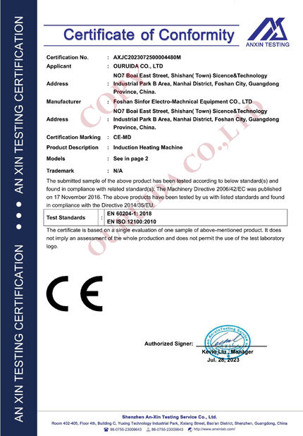 La CINA OURUIDA CO.,LTD Certificazioni